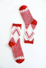 Load image into Gallery viewer, Faux Mohair Diamond Pattern Socks