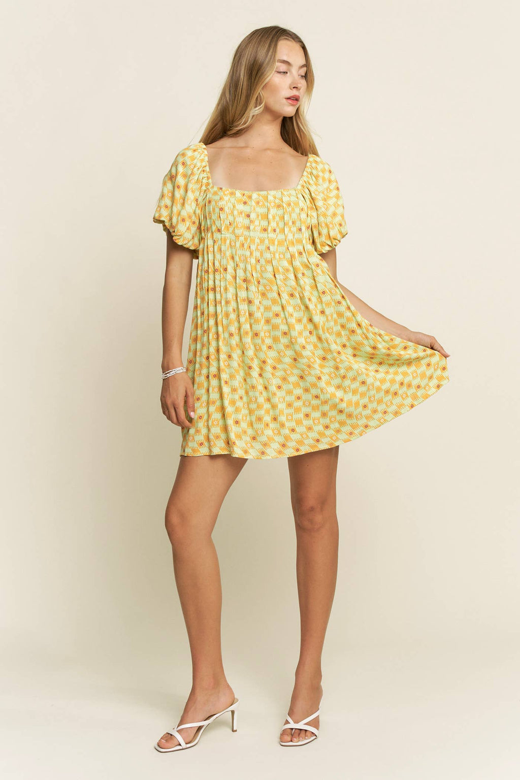 PUFF SLEEVE MINI DRESS