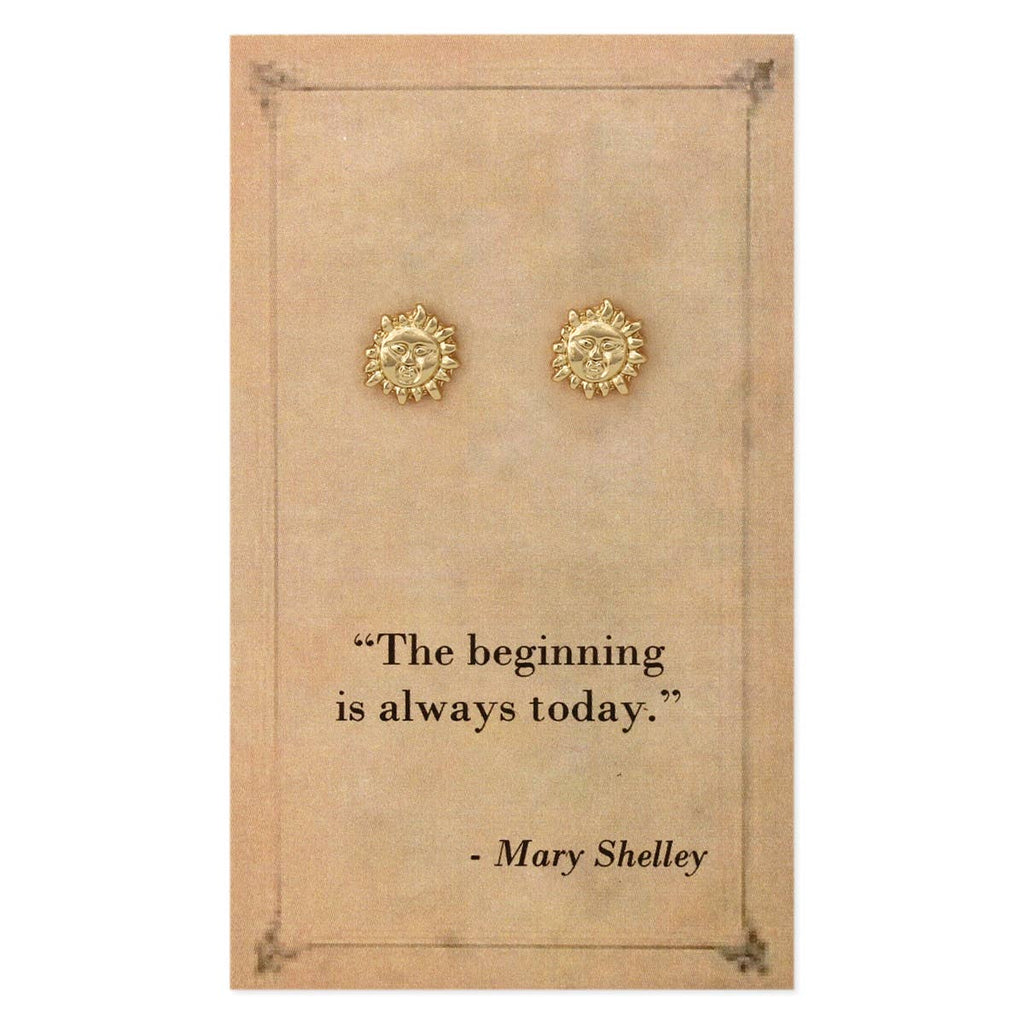 Literary Quote Sun Post Earrings