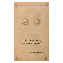 Load image into Gallery viewer, Literary Quote Sun Post Earrings