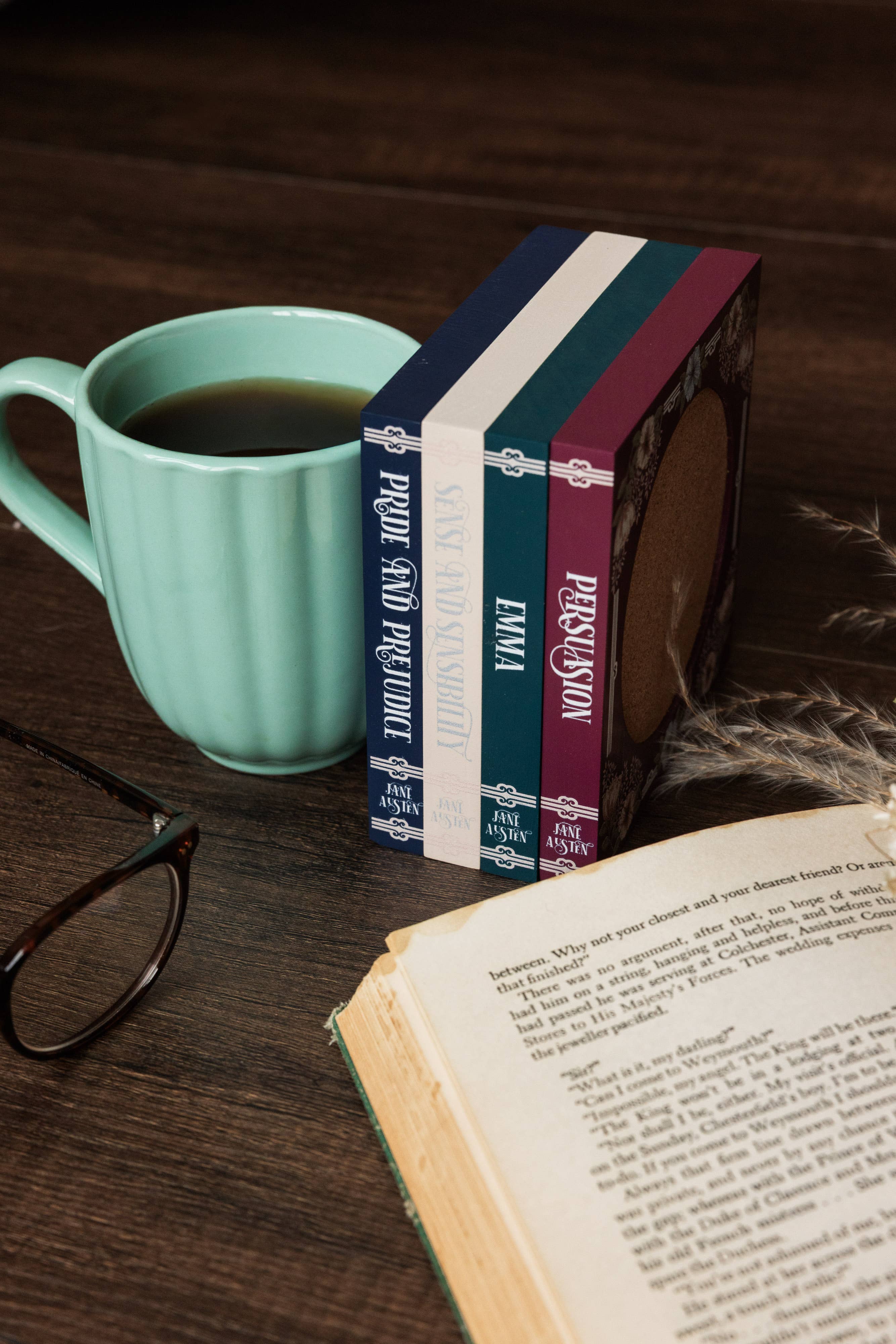 Book Coaster Set, Jane Austen