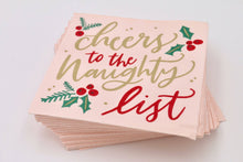 Load image into Gallery viewer, Funny Christmas Napkins | Cheers to the Naughty List - 20ct