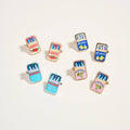 Canned Sardines Rhinestone Post Earrings