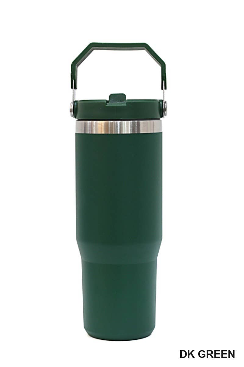 30OZ STAINLESS STEEL FLIP STRAW TUMBLER
