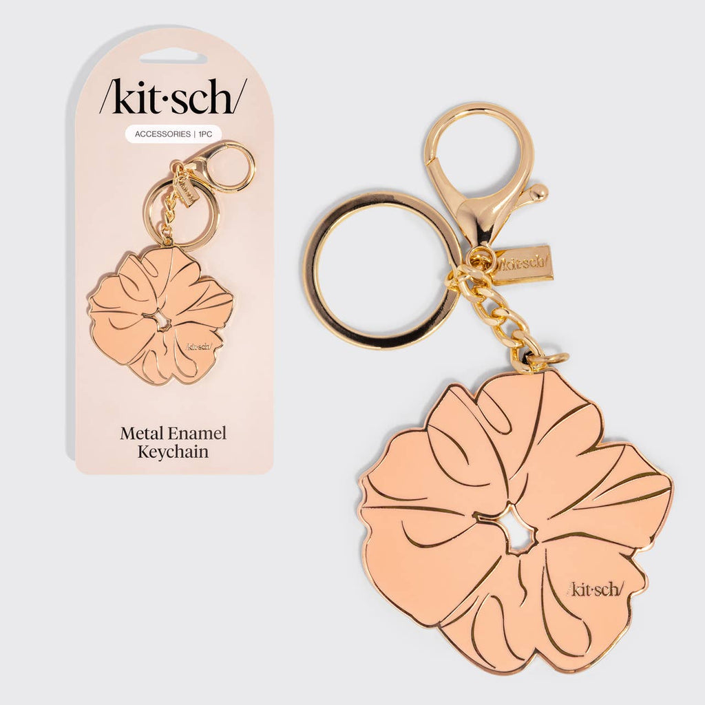 Metal Enamel Keychain Scrunchie - Terracotta