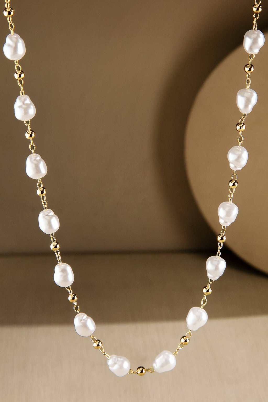 Baroque Pearl Station Necklace