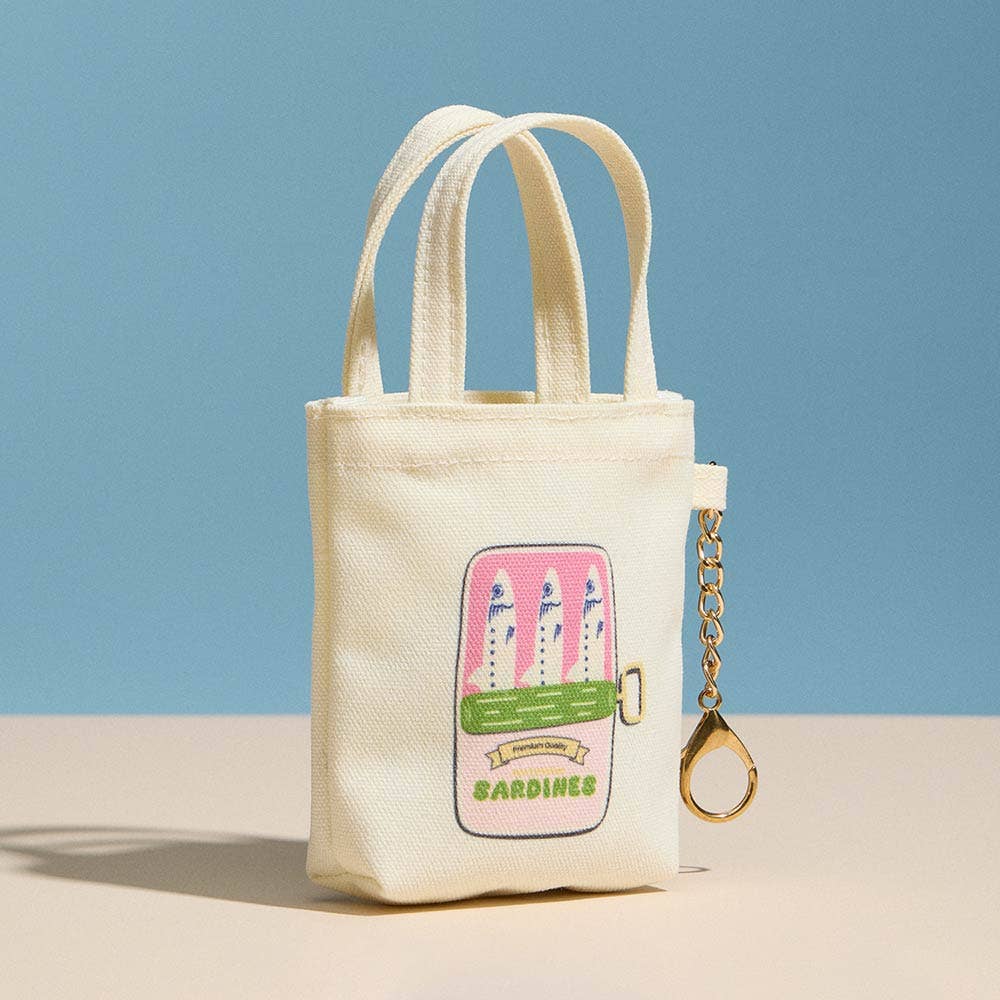 Sardine Graphic Print Keychain Mini Tote Bag