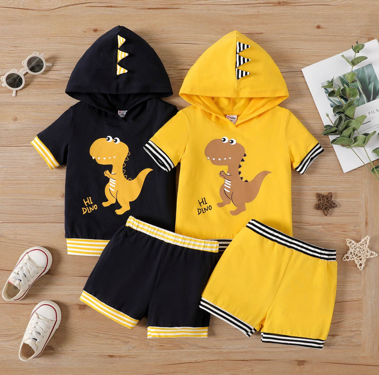 Navy Dino Hooded Set (Navy Only)