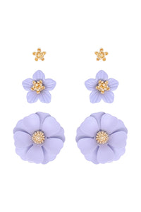 Lavender Flower Earring Set