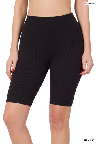 Seamless Ribbed Biker Shorts