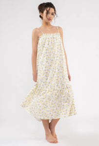 Yellow Straight Fit Floral Dress