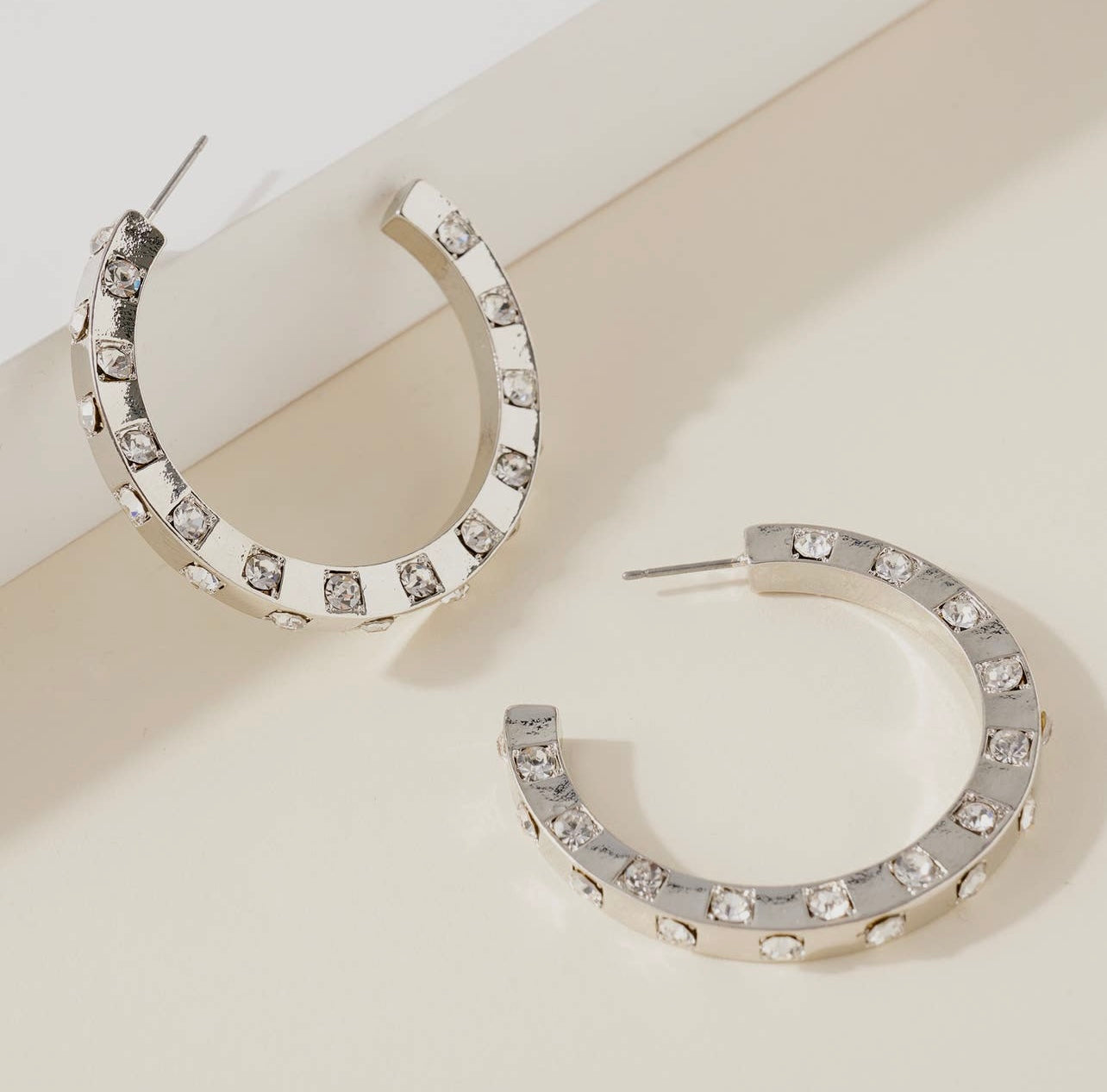 Rhinestone Hoop Earrings