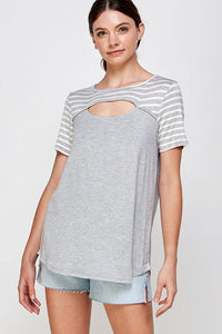 Grey Cut Out Tee