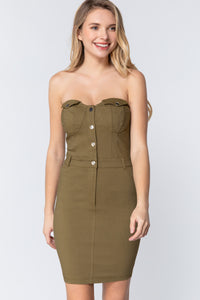 Olive Strapless Dress