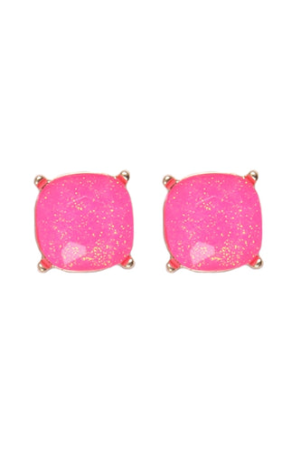 Hot Pink Glitter Studs