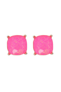 Hot Pink Glitter Studs