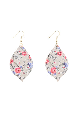 Leather Floral Earrings