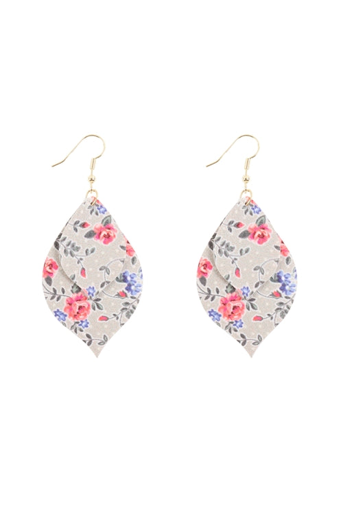 Leather Floral Earrings