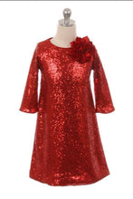Load image into Gallery viewer, Long Sleeve Sequin Dress