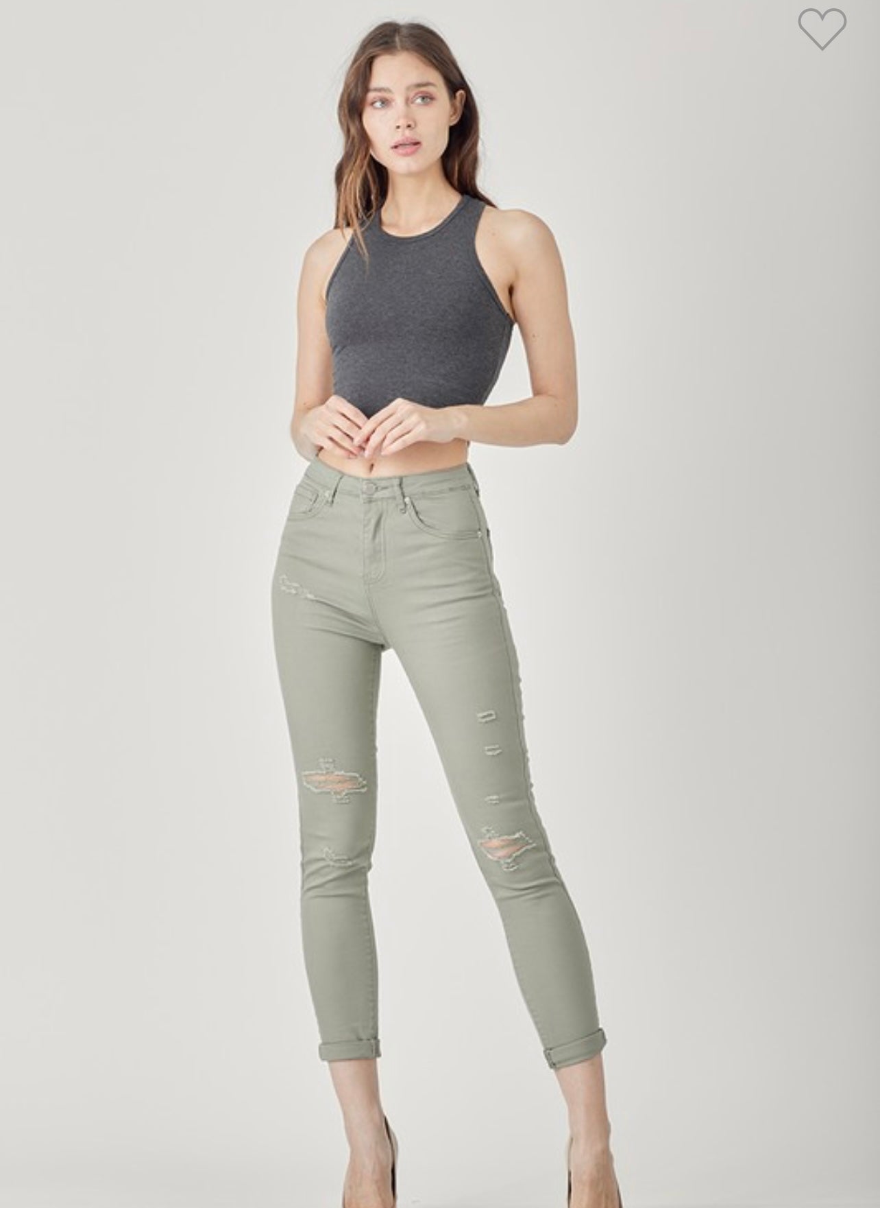 Sage Distressed Denim Pants