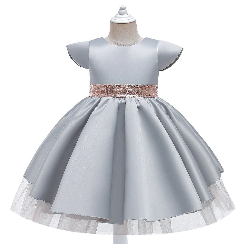 Kids Silver Dress with Rose Gold Sequins Lucianna's Boutique Kids Silver Dress with Rose Gold Sequins Lucianna's Boutique