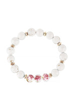 Load image into Gallery viewer, Floral Painted Stone Bracelet