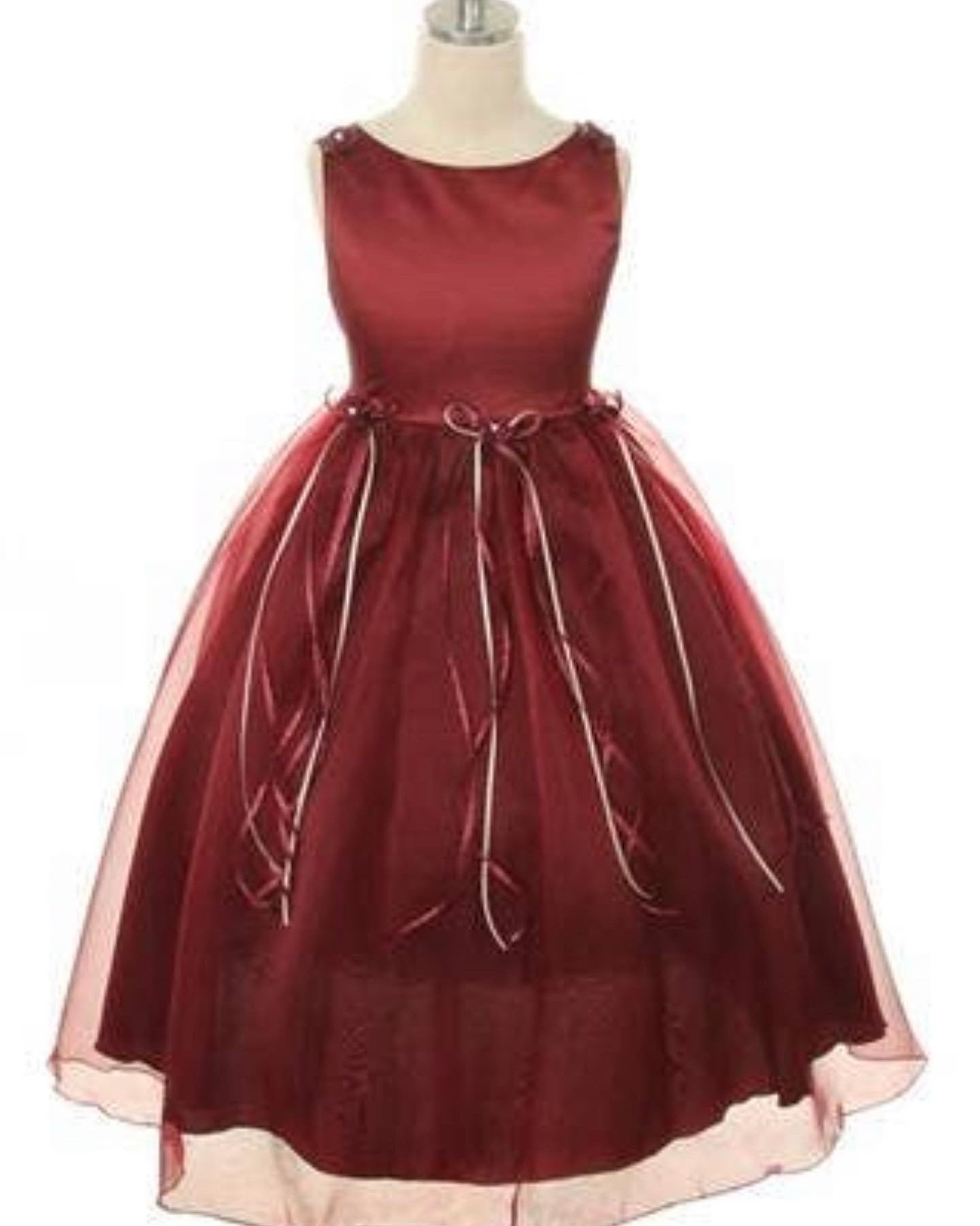 Satin Dress with Flower Detail