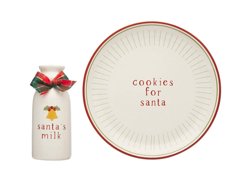 Milk and Cookies Plate and Jug Set