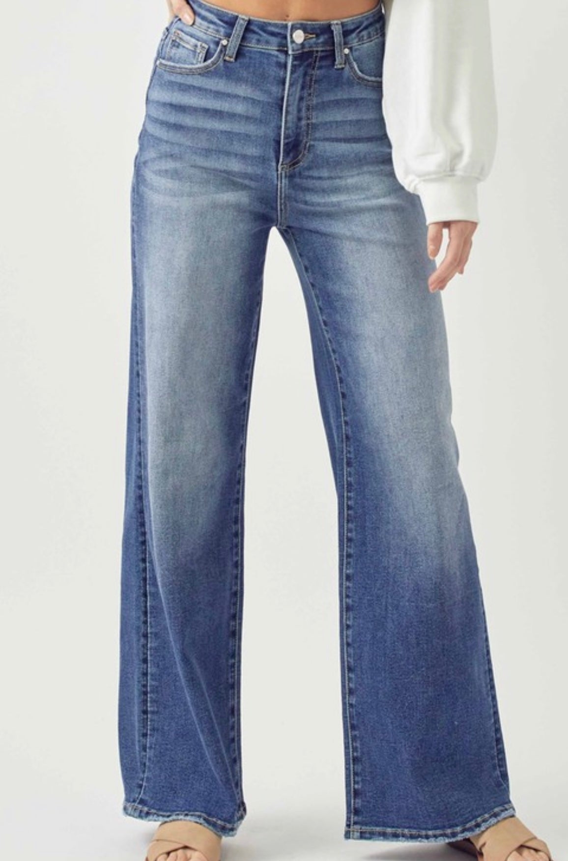 Risen Wide Leg Denim