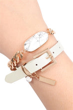 Load image into Gallery viewer, Stone And Leather Adjustable Bracelet