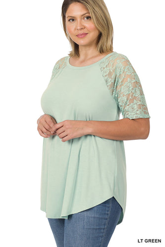 Soft Tee with Lace Detail