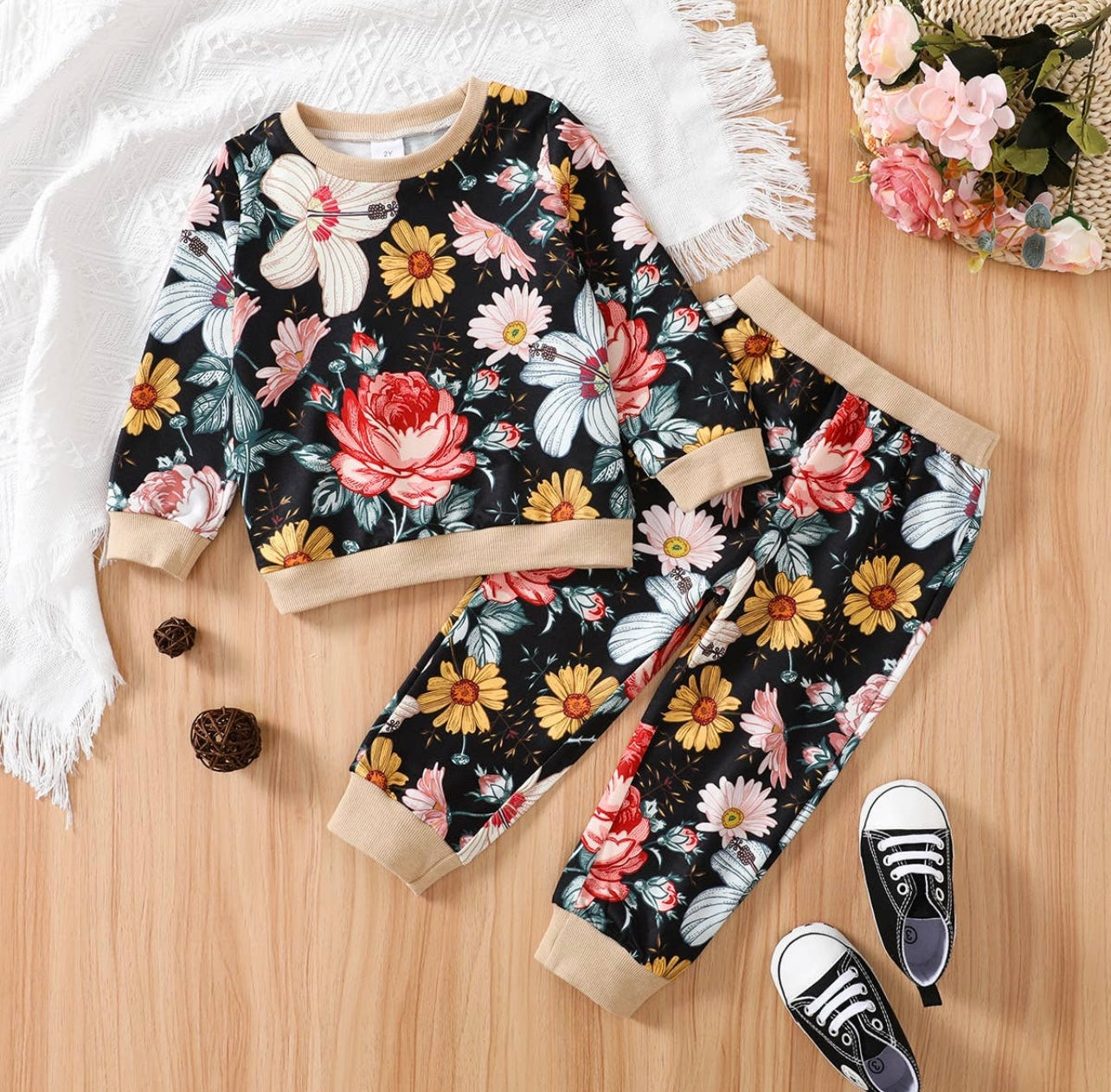 Kids Floral Sweatsuit