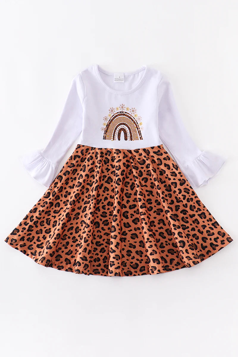 Leopard Print Rainbow Dress
