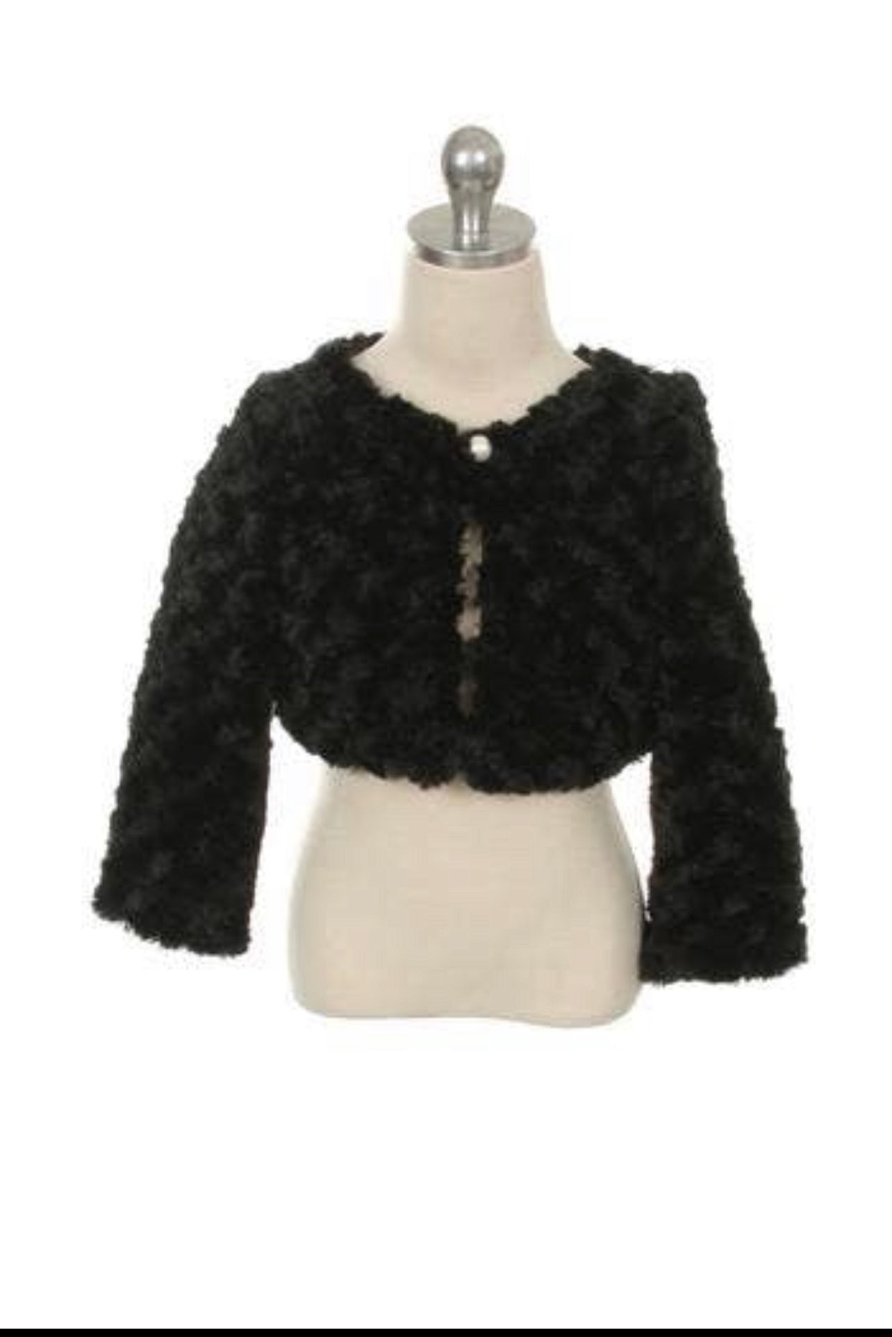 Black Faux Fur Bolero