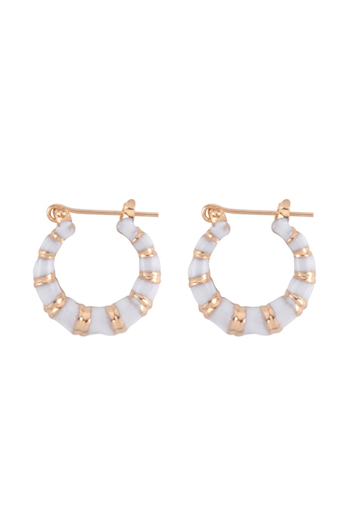 White and Gold Mini Hoops