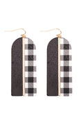 Buffalo Plaid Wood Earrings